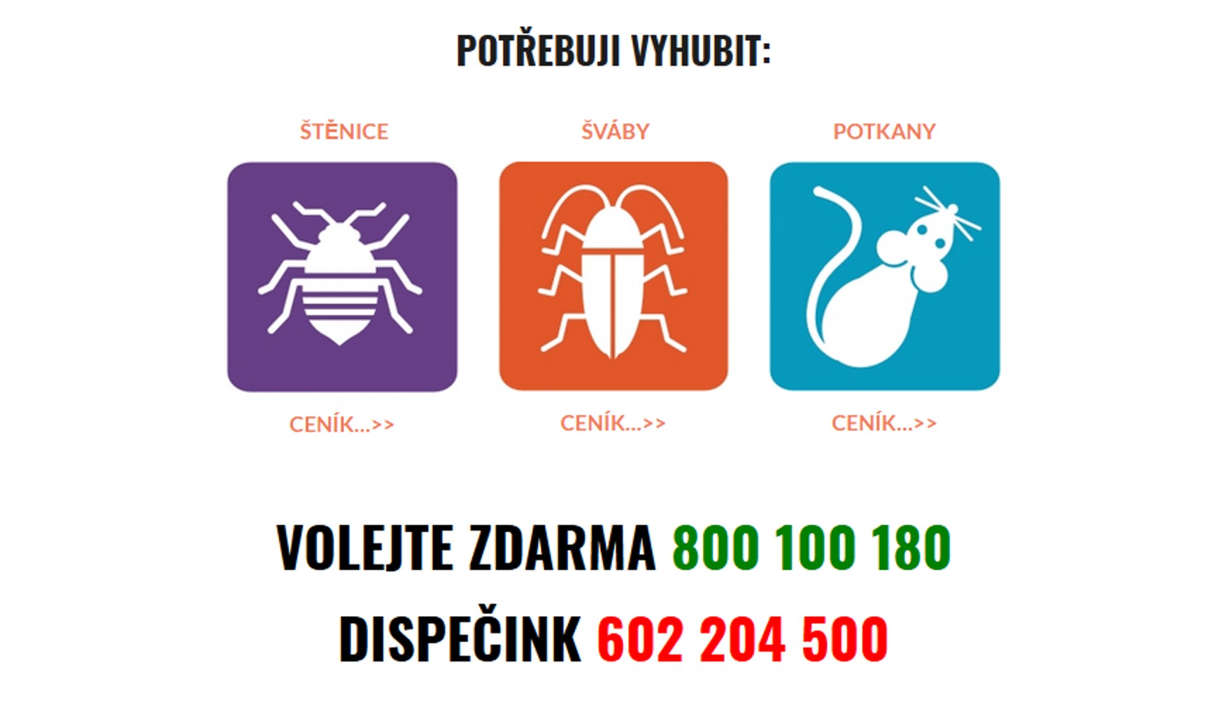 jak vyhubit štěnice potkany mravence deratizace Praha